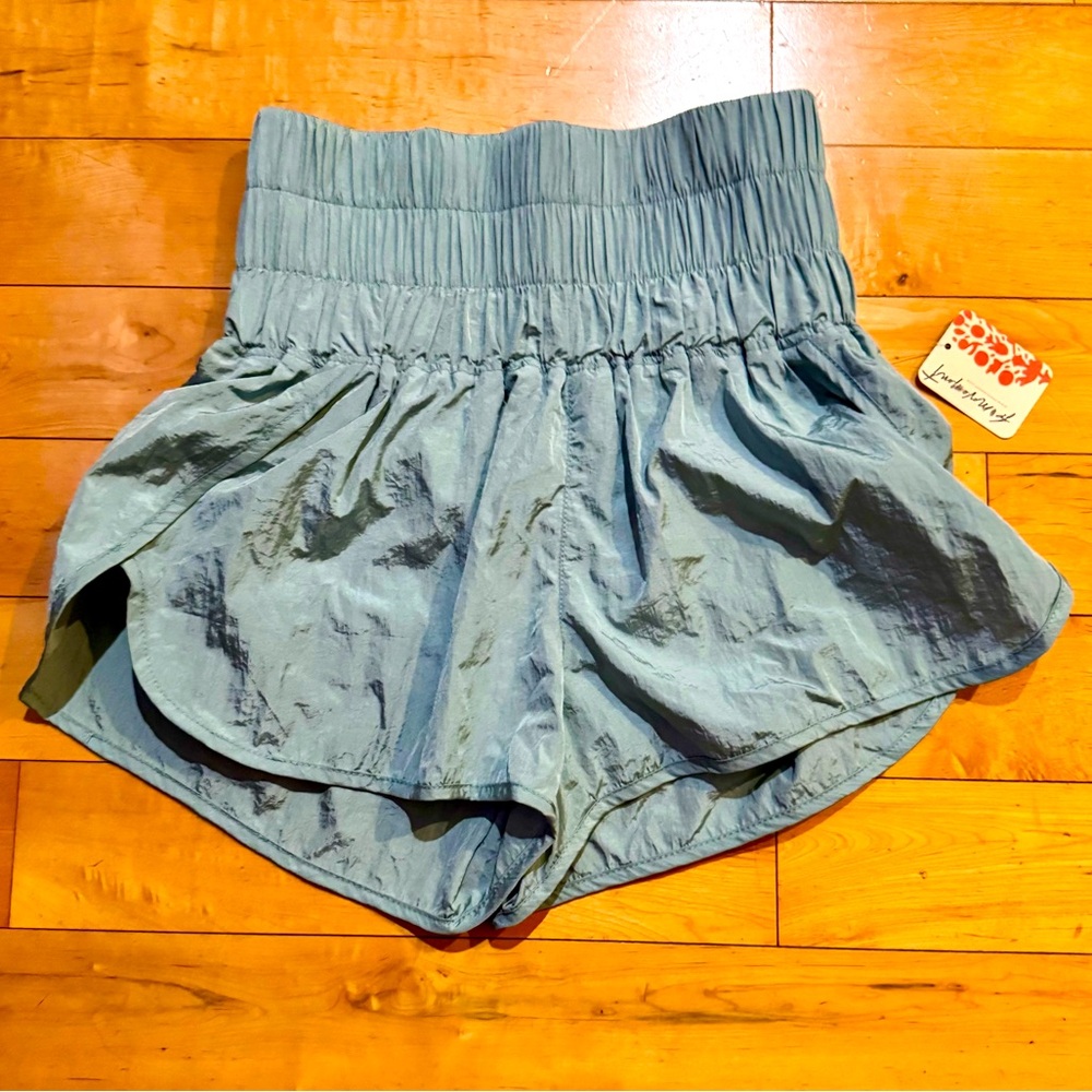 NWT Free People FP Movement “The Way Home” Shorts, blue sea color, lined, XS